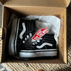 Vans Kids Black and White High-Top Sneakers